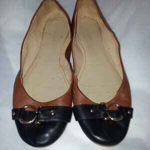 Coach Brown and Black Buttery Soft Ballet Flats Loafers Worn